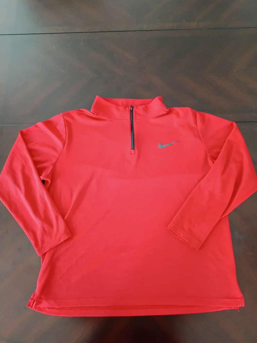 Nike Dri-fit Men’s Red Quarter-Zip Pullover Performance Top Size XL